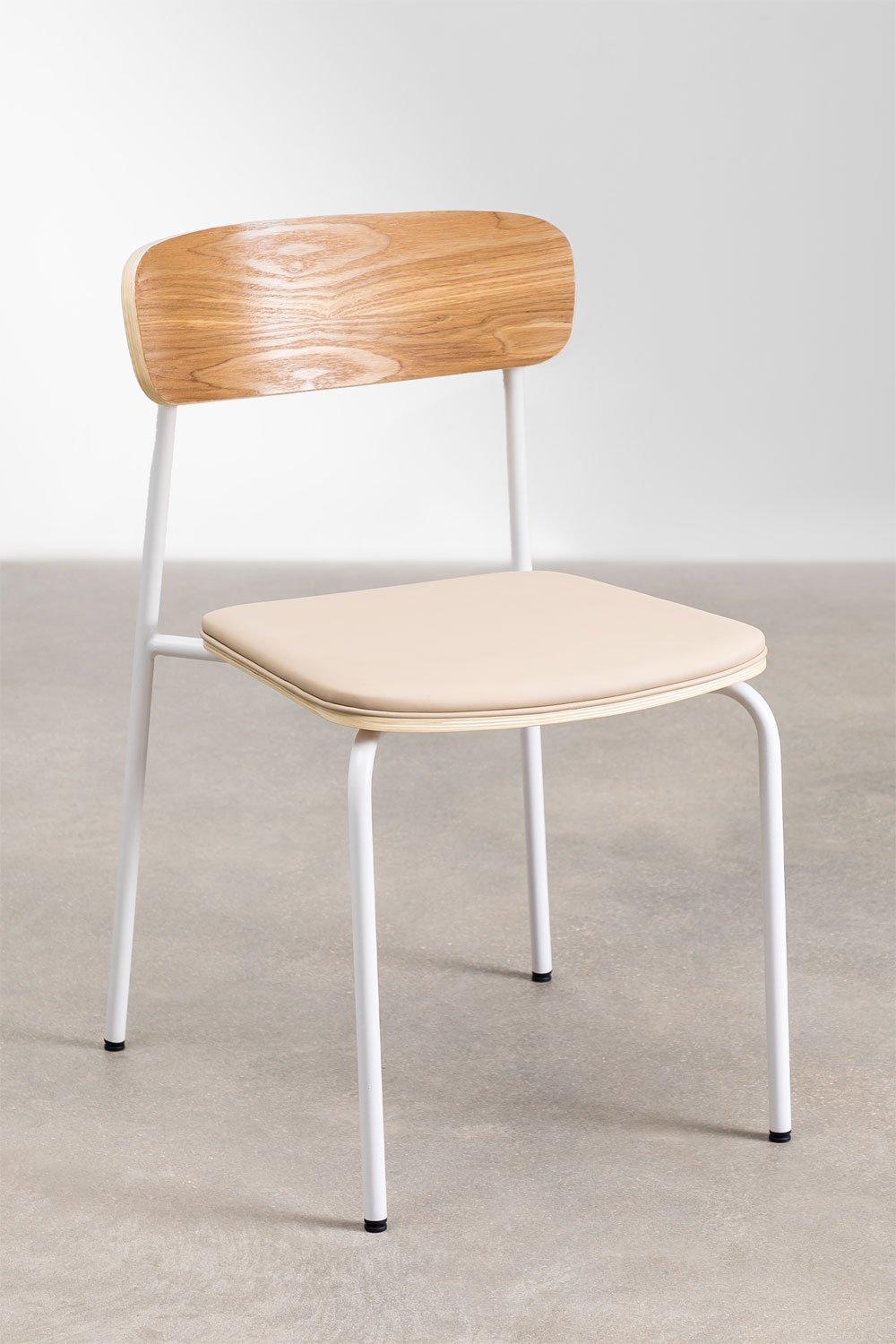 Sklum Silla De Comedor Apilable En Hierro Y Madera Wilpier