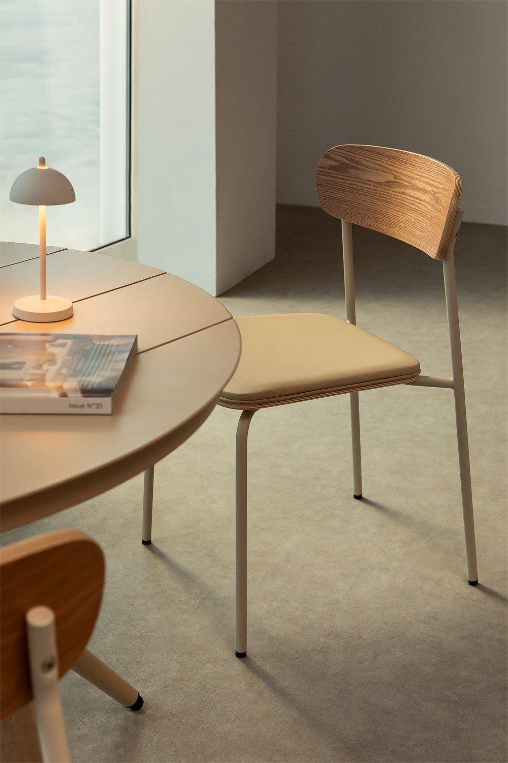 sklum Silla de comedor apilable en hierro y madera Wilpier