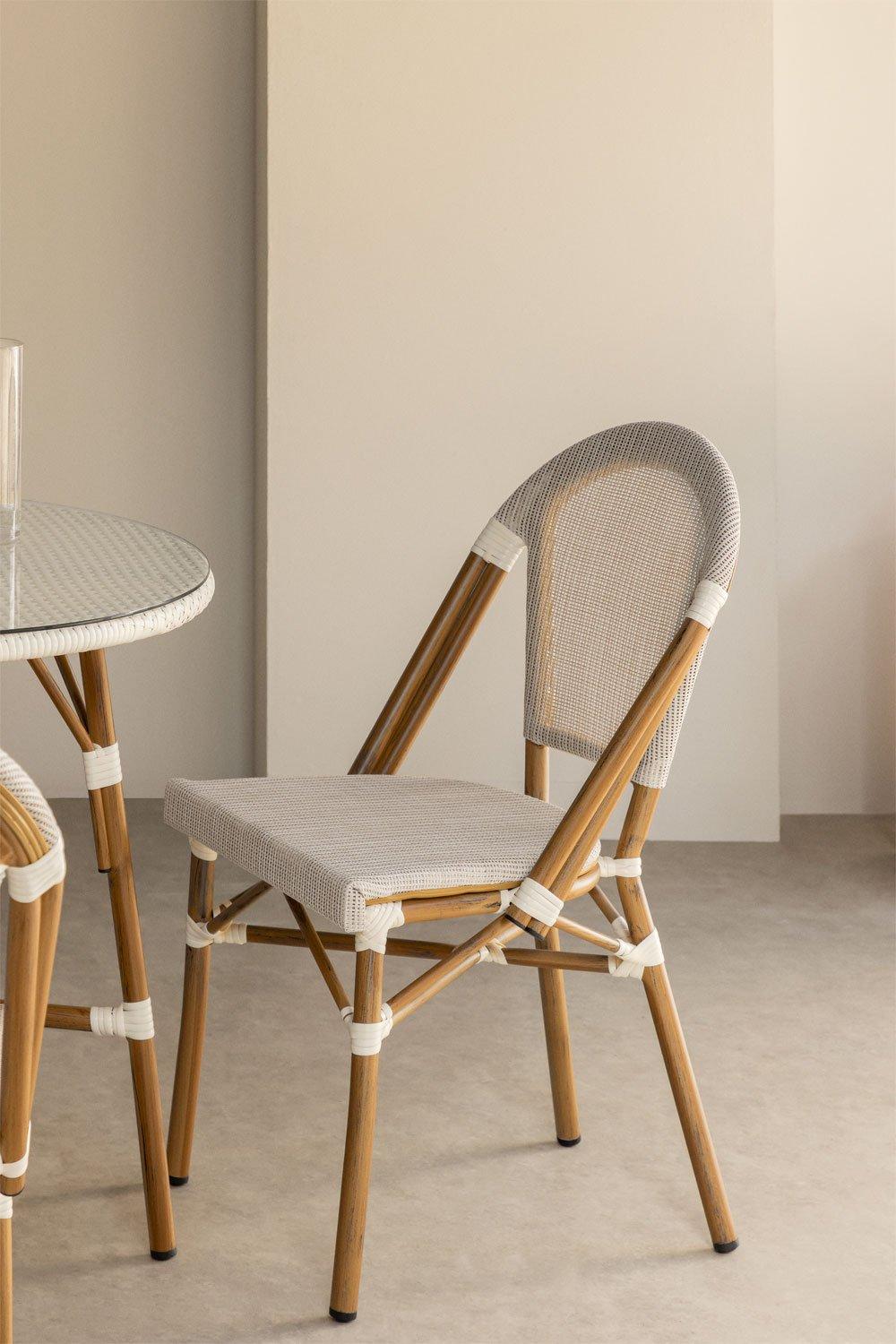 sklum Silla de comedor apilable en textilene y aluminio Brielle Bistro