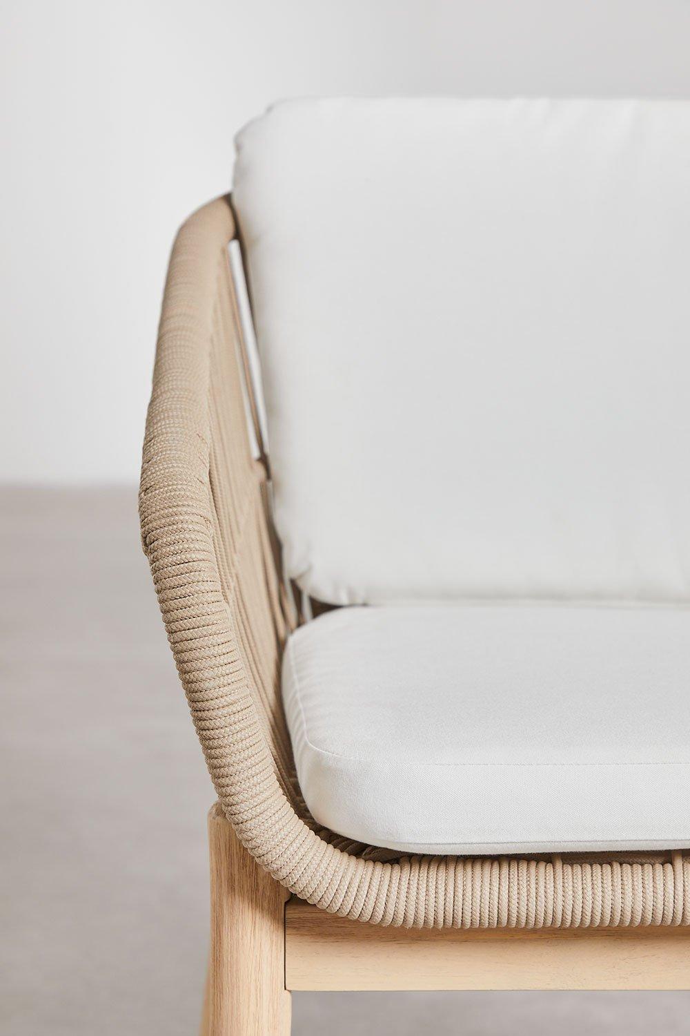 Sklum Silla De Comedor Con Reposabrazos En Madera De Acacia Y Cuerda Trenzada Karvia
