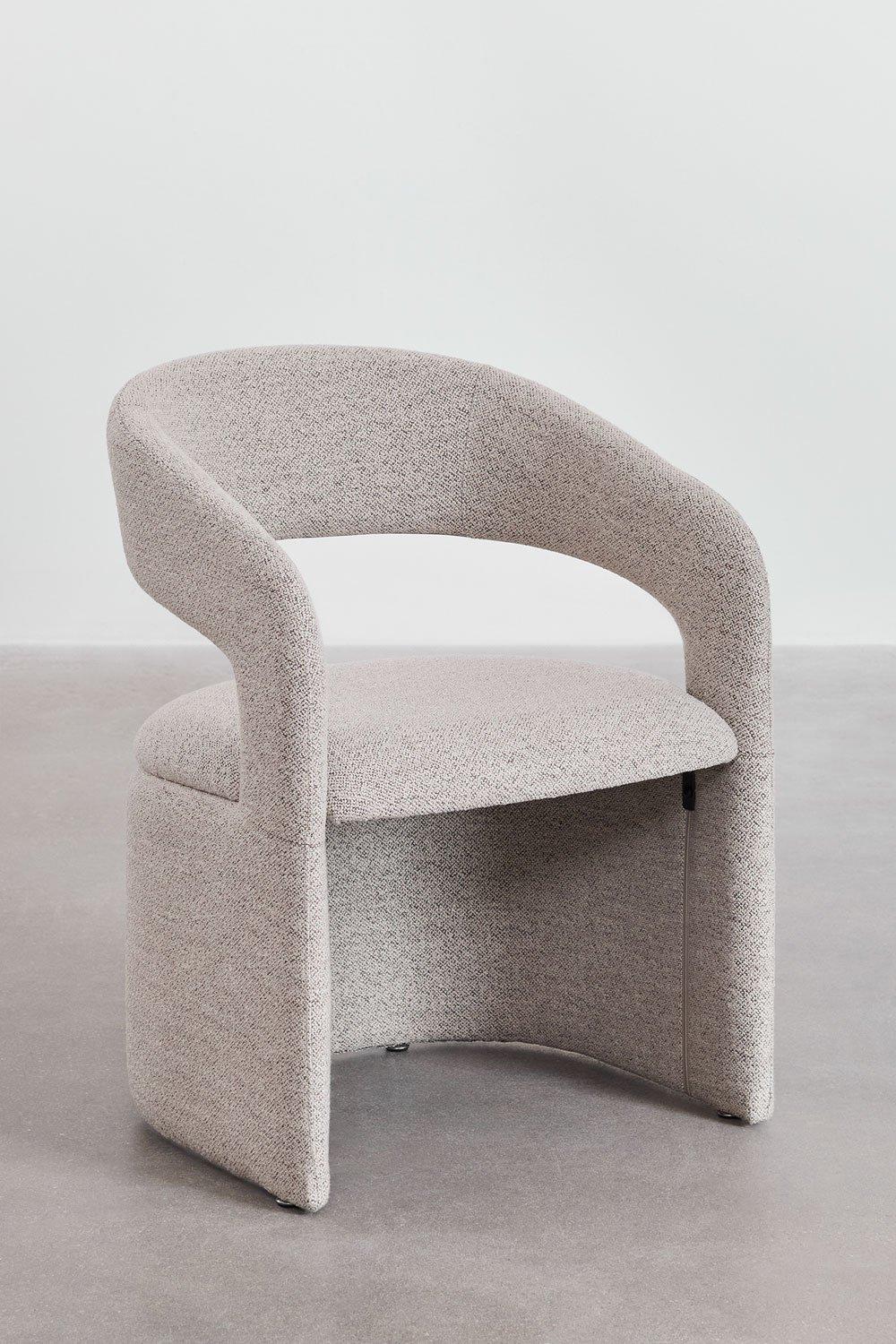 Sklum Silla De Comedor Con Reposabrazos Tapizada En Tela Bouclé Jules