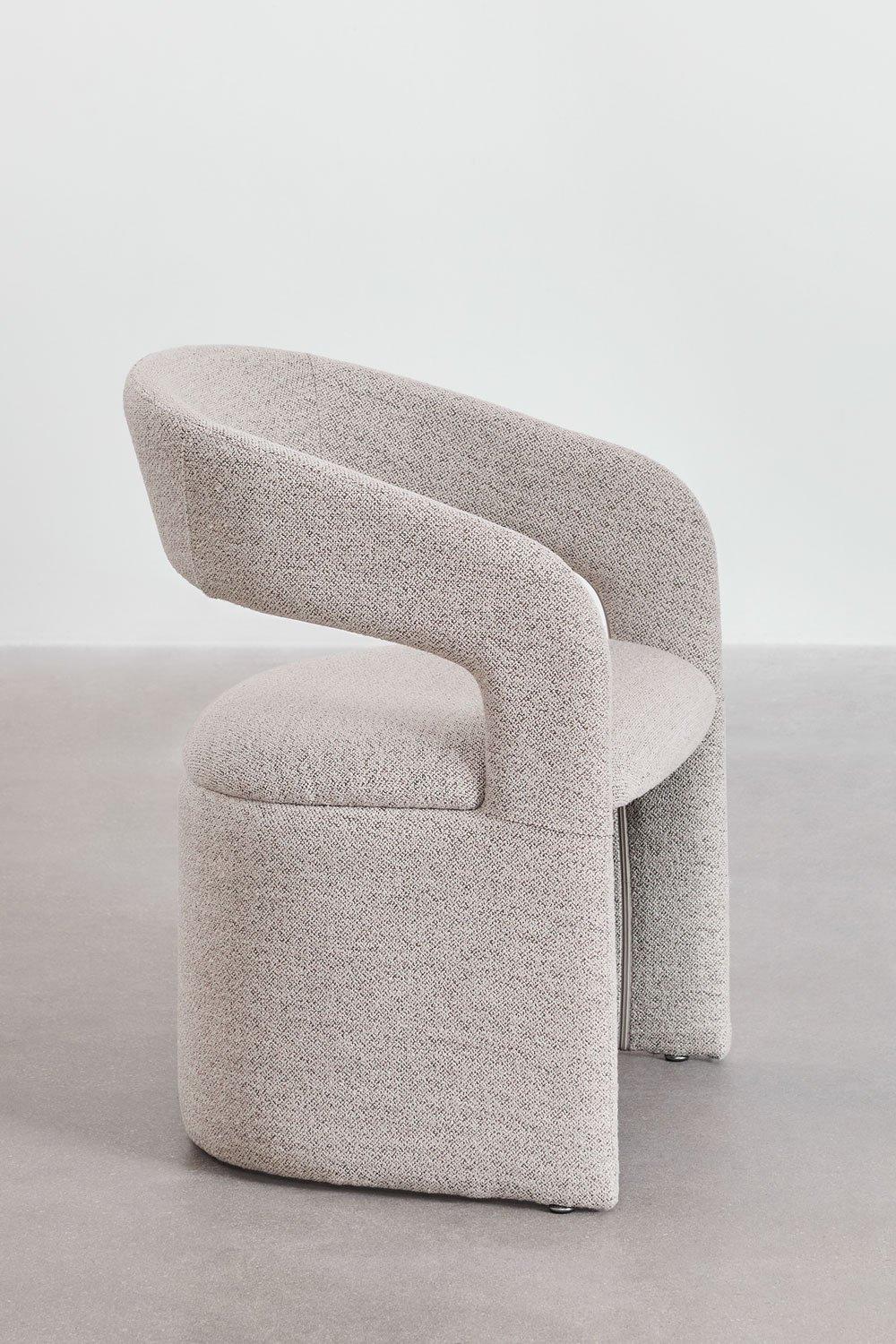 Sklum Silla De Comedor Con Reposabrazos Tapizada En Tela Bouclé Jules