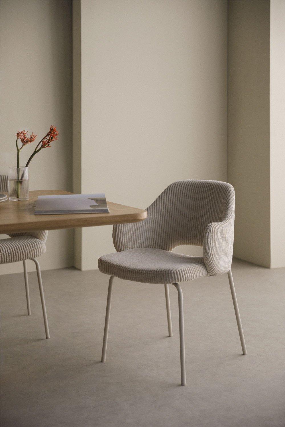 sklum Silla de comedor con reposabrazos tapizada Gemma