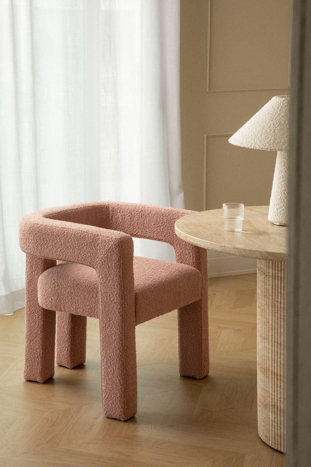 sklum Silla de comedor con reposabrazos tapizada Liara