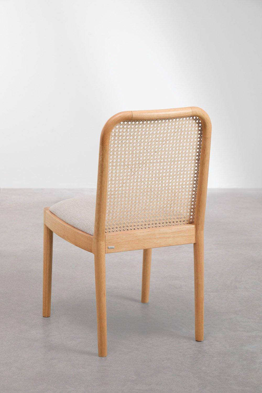 Sklum Silla De Comedor En Madera De Caucho Y Ratán Yaiza