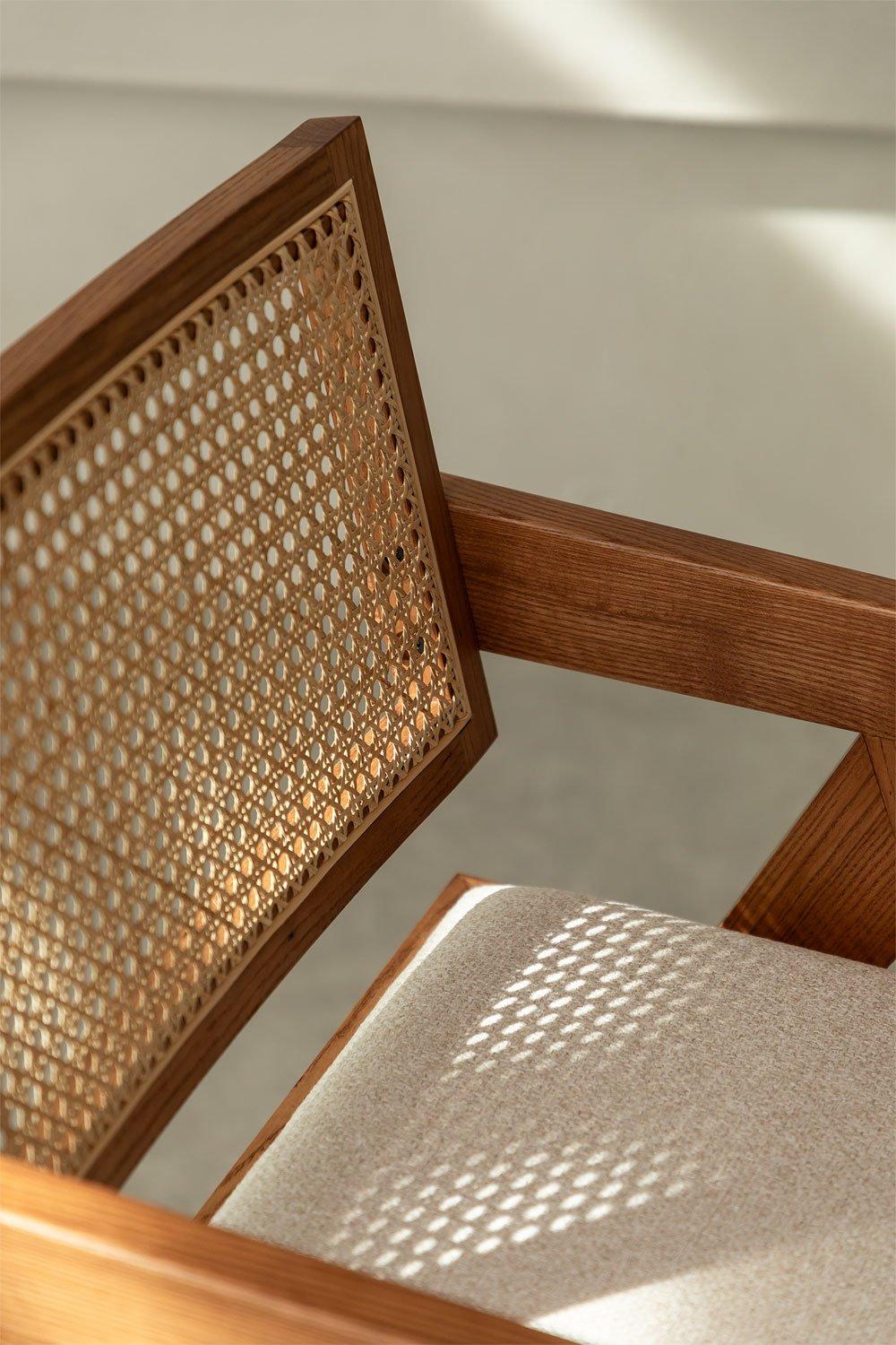 Sklum Silla De Comedor En Madera De Fresno Tapizada Con Reposabrazos Lali
