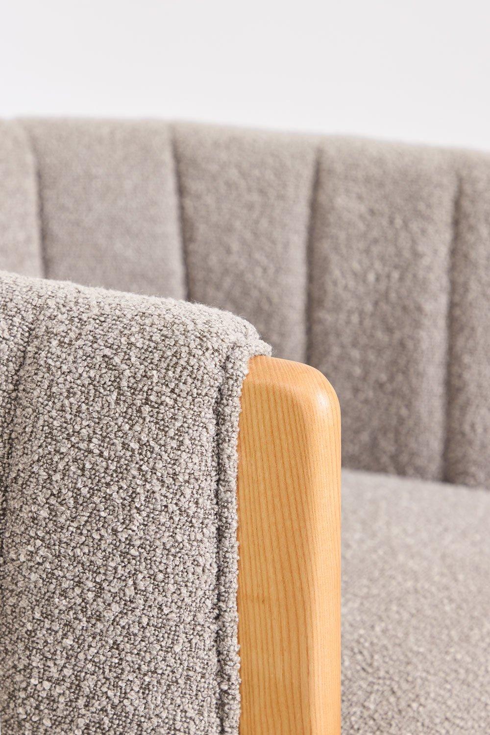 Sklum Silla De Comedor En Madera De Fresno Y Tela Bouclé Leo