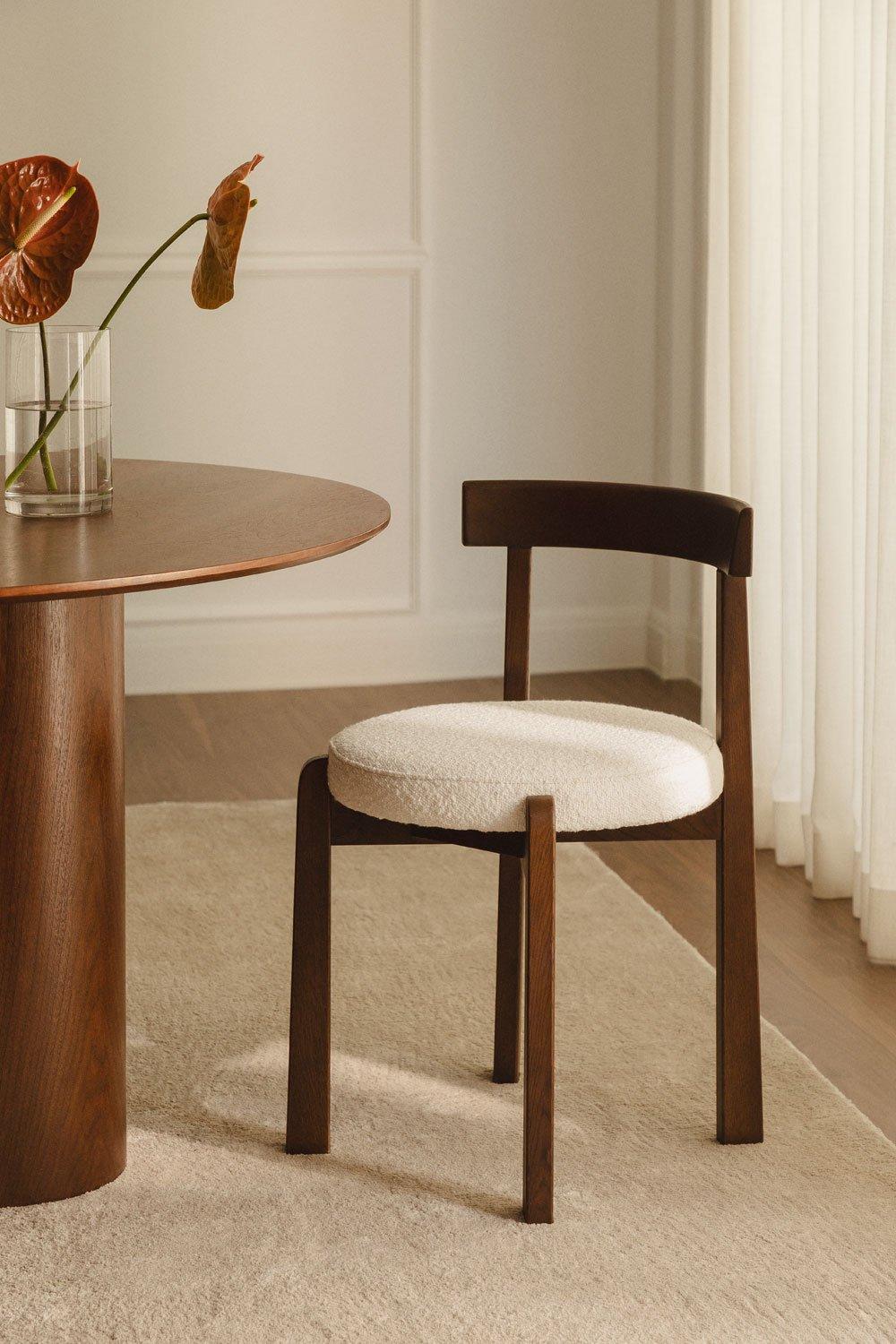 sklum Silla de comedor en madera de roble y tapizada Manila