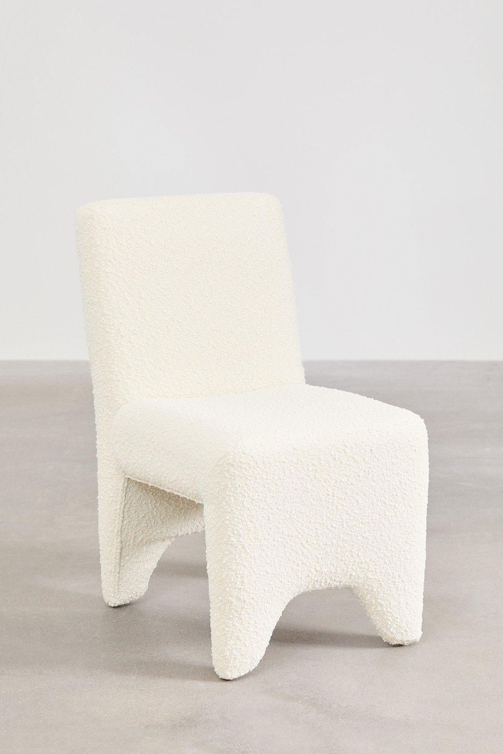 Sklum Silla De Comedor En Madera Y Tela Bouclé Kamez