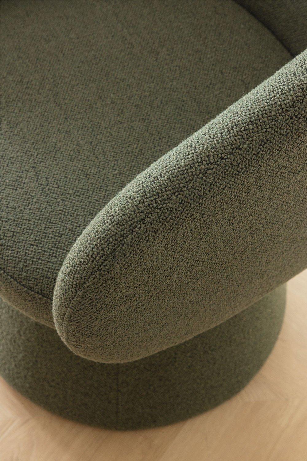 Sklum Silla De Comedor Giratoria Con Reposabrazos En Tela Bouclé Flavian