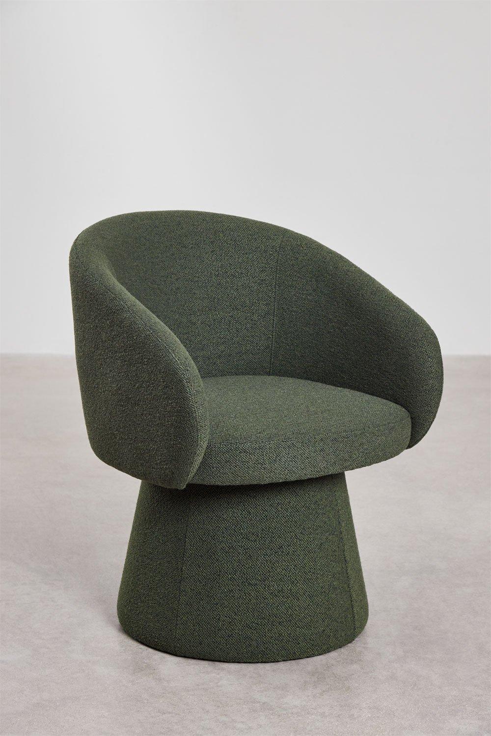 Sklum Silla De Comedor Giratoria Con Reposabrazos En Tela Bouclé Flavian