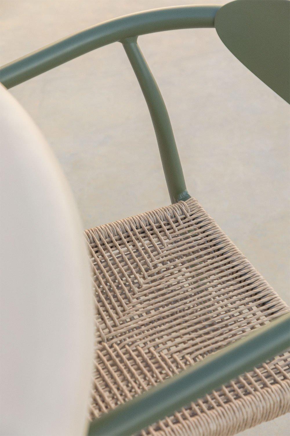 Sklum Silla De Jardín Apilable Con Reposabrazos En Aluminio Y Ratán Sintético Marsha