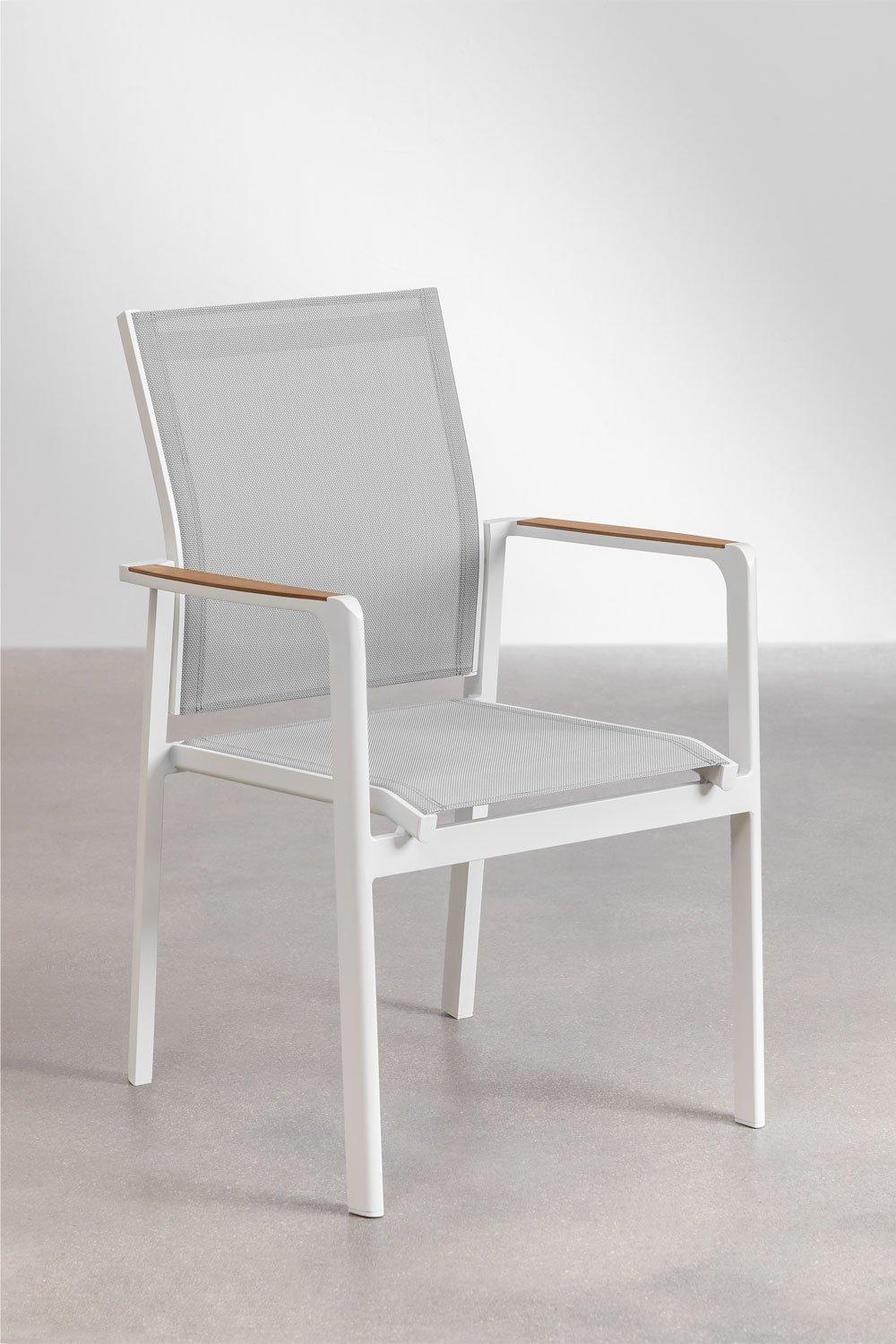 Sklum Silla De Jardín Apilable Con Reposabrazos En Aluminio Elvira