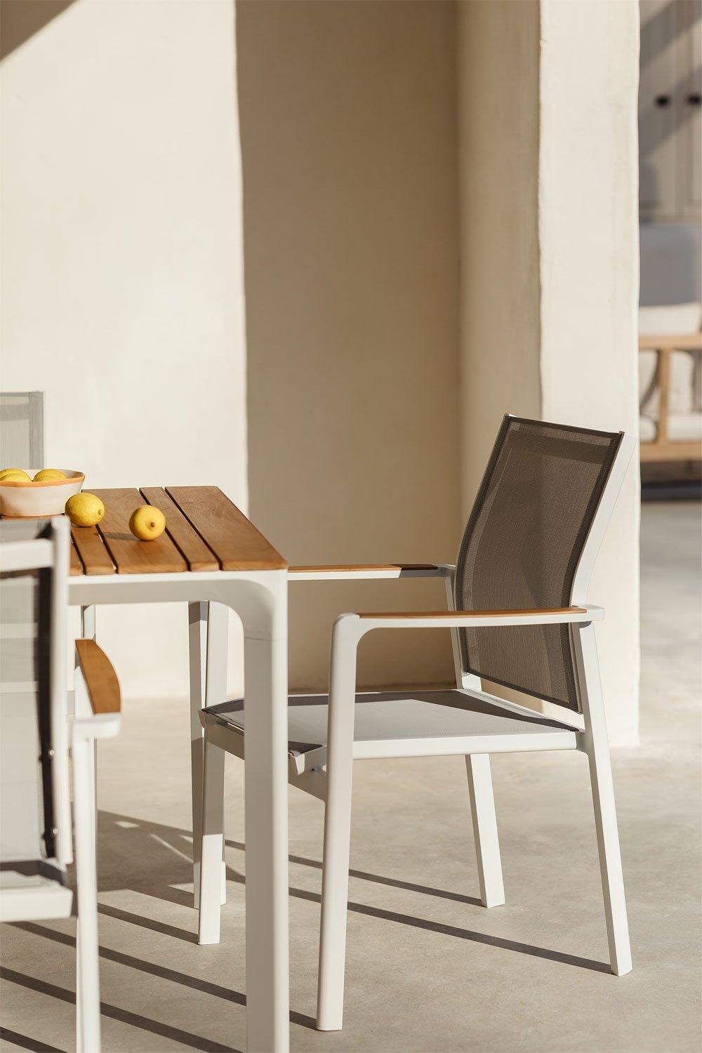 sklum Silla de jardín apilable con reposabrazos en aluminio Elvira