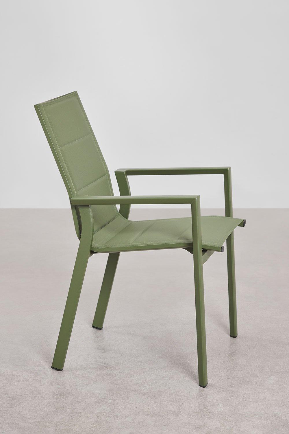 Sklum Silla De Jardín Apilable Con Reposabrazos En Aluminio Karena