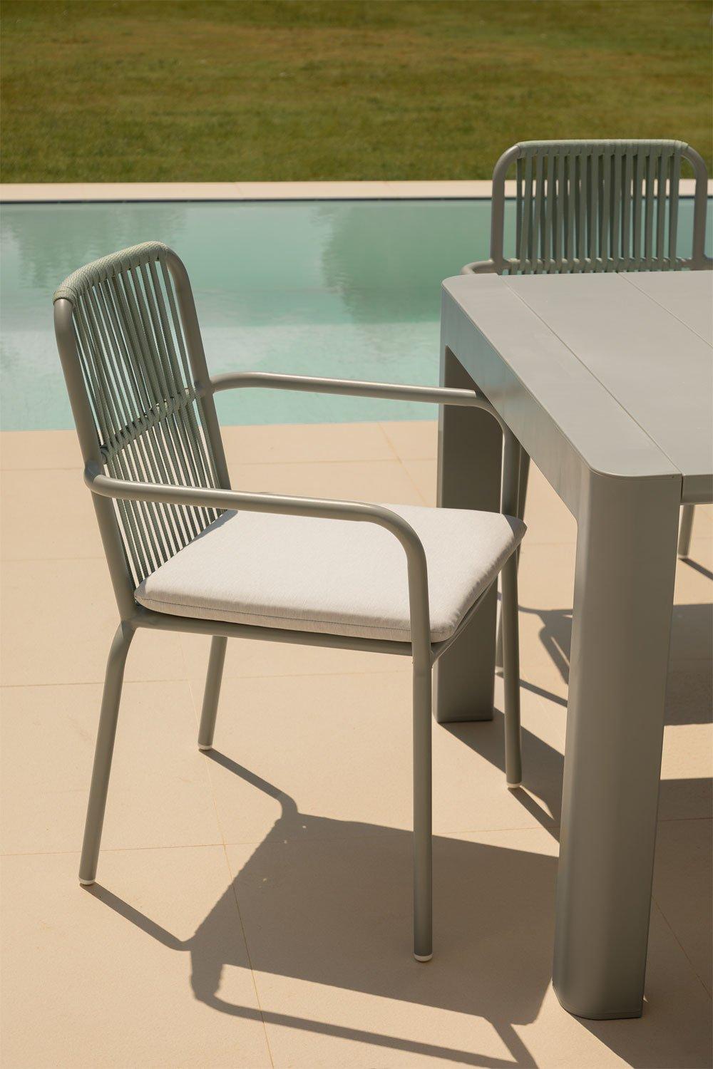 sklum Silla de jardín apilable con reposabrazos en aluminio Alberta