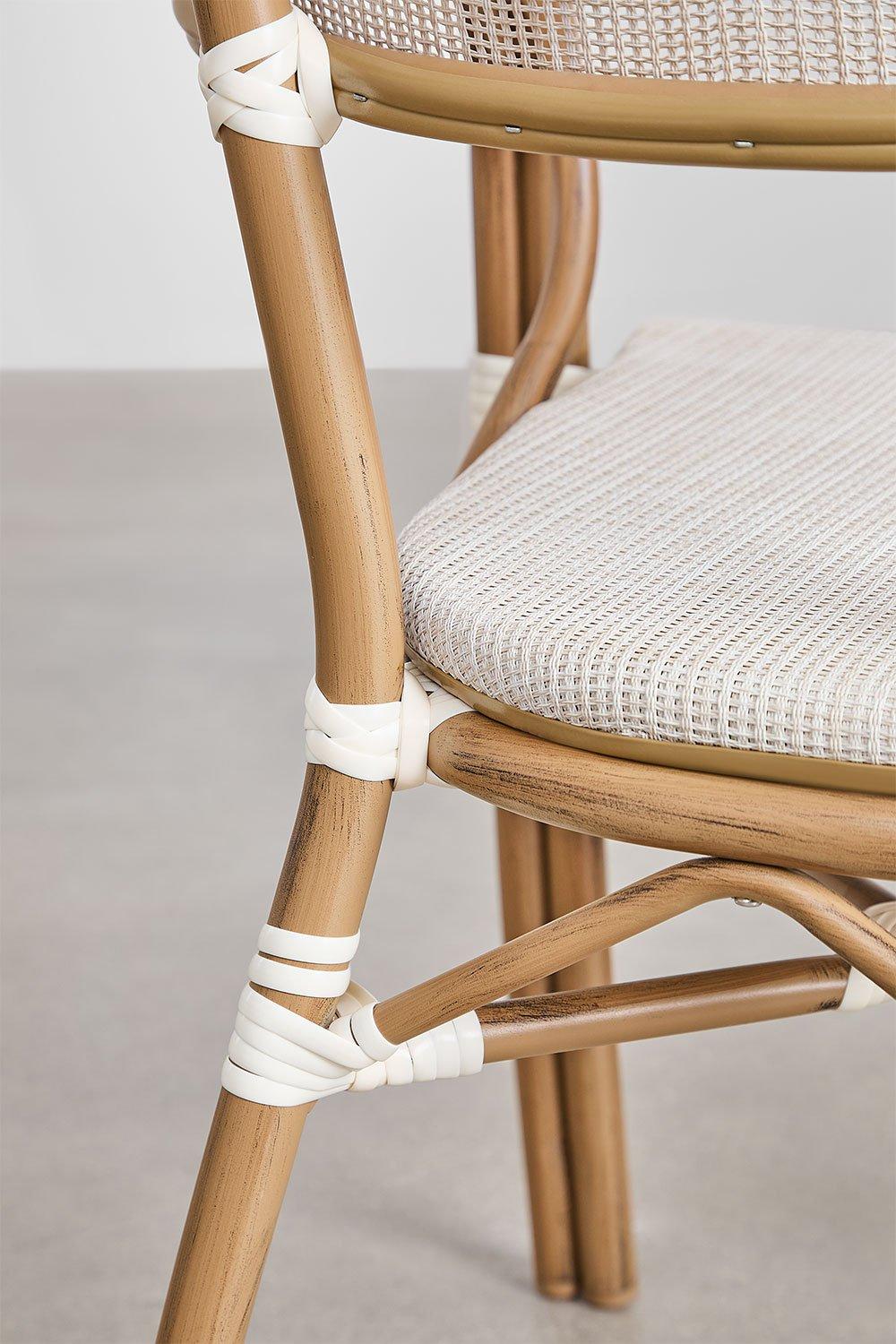 Sklum Silla De Jardín Apilable Con Reposabrazos En Textilene Y Aluminio Brielle Bistro