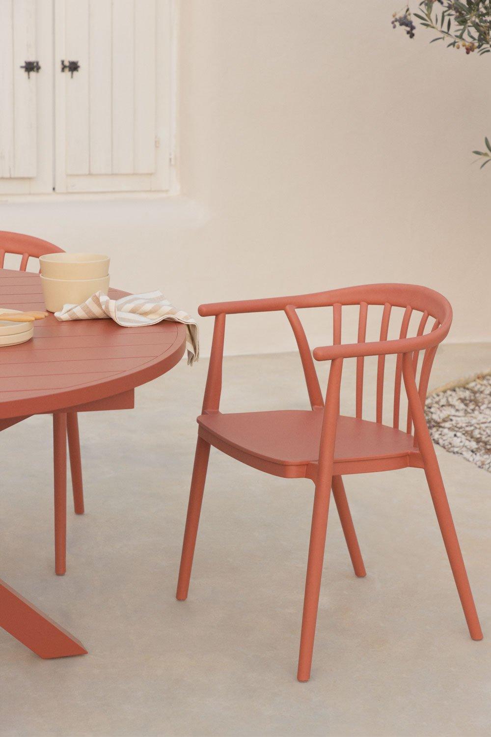 sklum Silla de jardín apilable con reposabrazos Ivor