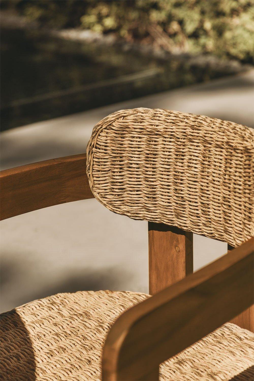 Sklum Silla De Jardín Con Reposabrazos En Madera De Acacia Y Ratán Sintético Ginara