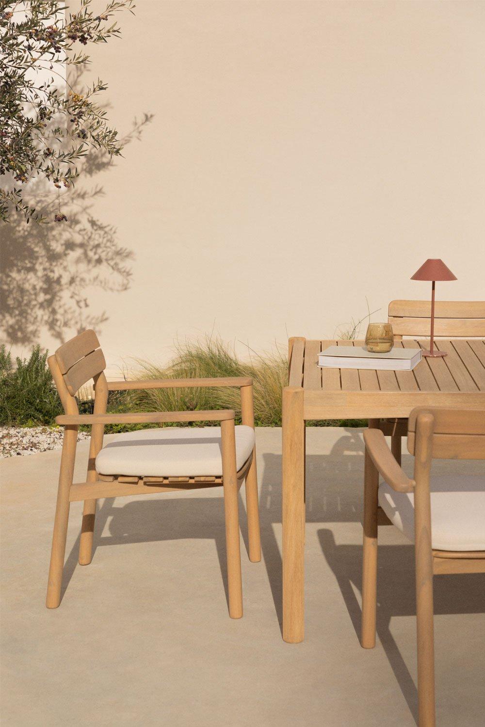 sklum Silla de jardín con reposabrazos en madera de acacia Saira
