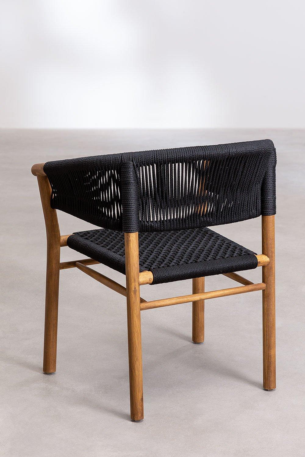 Sklum Silla De Jardín Con Reposabrazos En Madera De Acacia Y Cuerda Trenzada Tenay Classic
