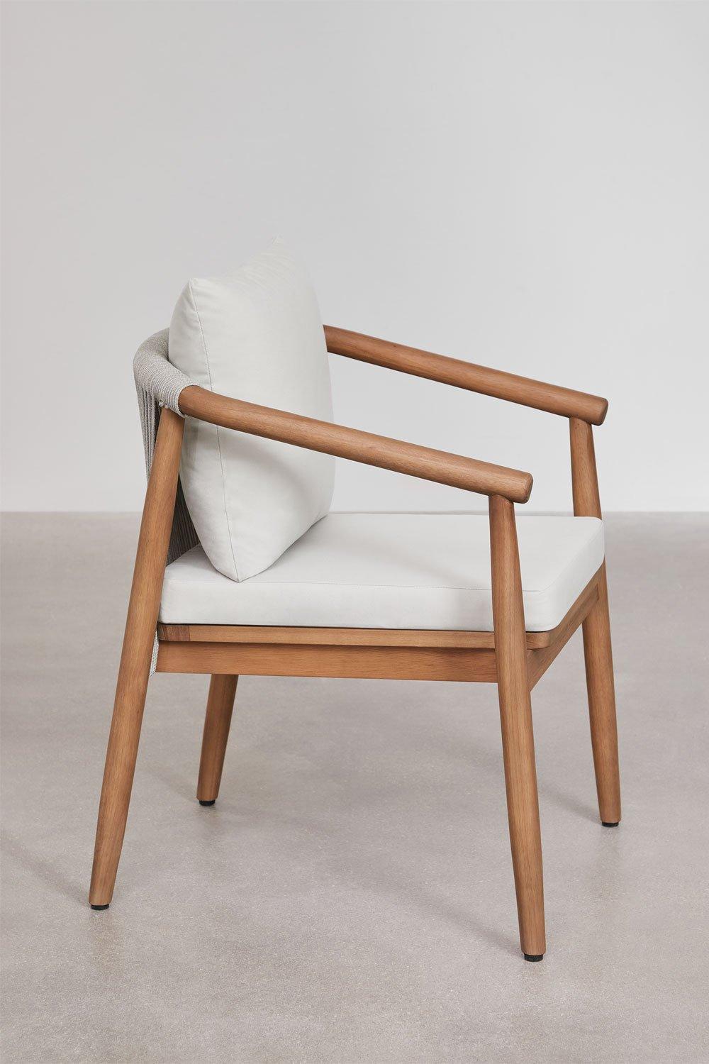 Sklum Silla De Jardín Con Reposabrazos En Madera De Eucalipto Aderyn