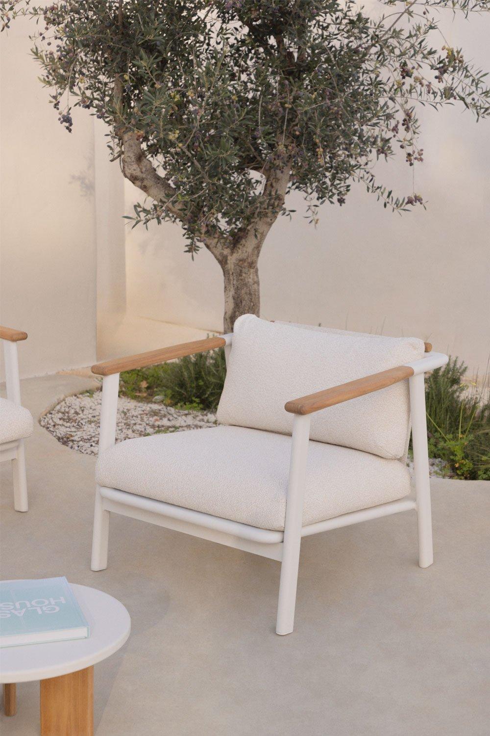 sklum Sillón de jardín en aluminio y tela bouclé Yervin