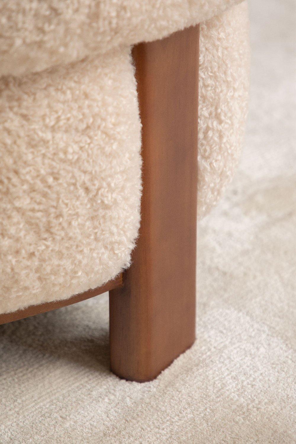 Sklum Sillón En Borreguito Y Madera De Caucho Eldred