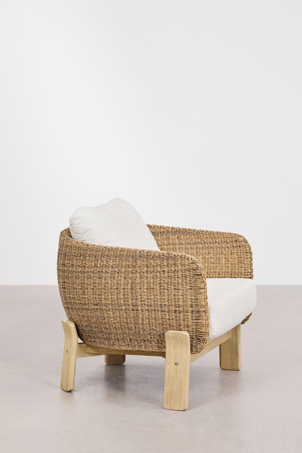Sklum Sillón En Madera De Acacia Y Ratán Sintético Leilan