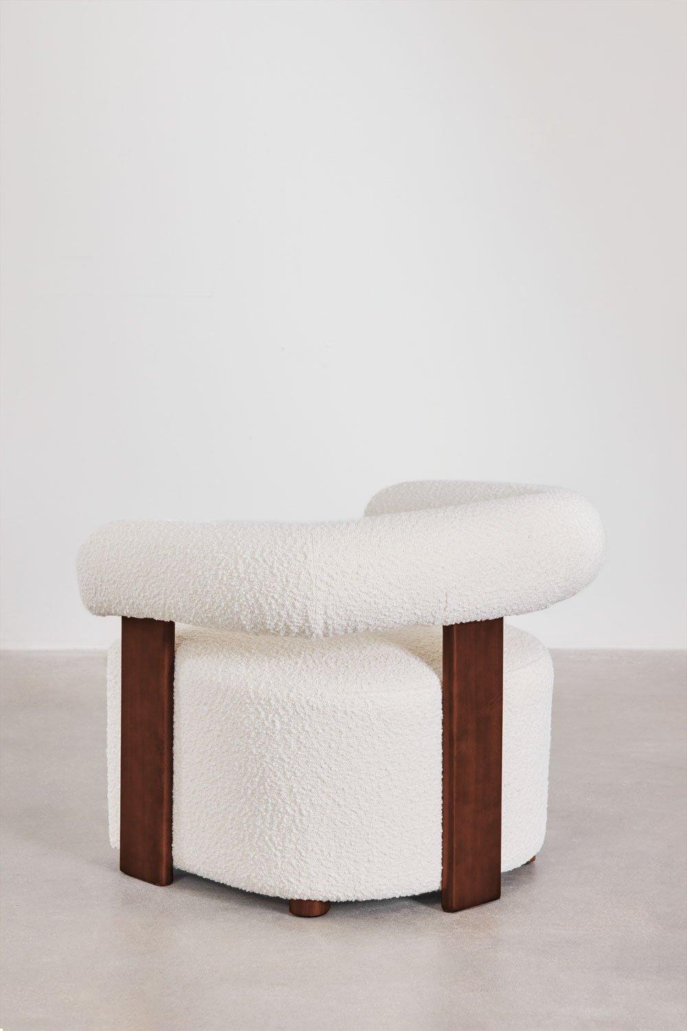 Sklum Sillón En Tela Bouclé Y Madera De Caucho Mauro