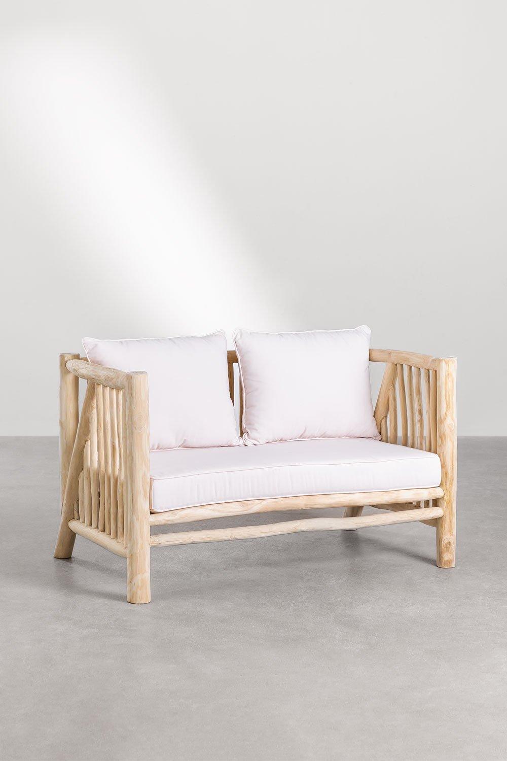 Sklum 2 Seater Garden Sofa In Teak Wood Narel