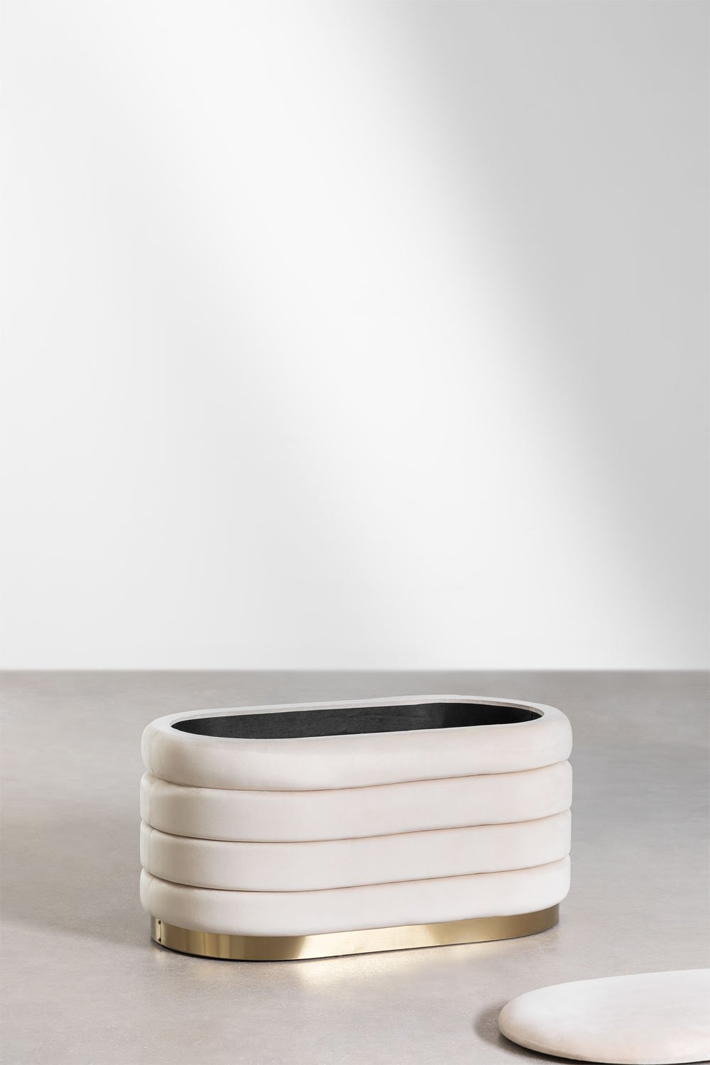 Sklum Banco Con Almacenaje En Terciopelo Bradford