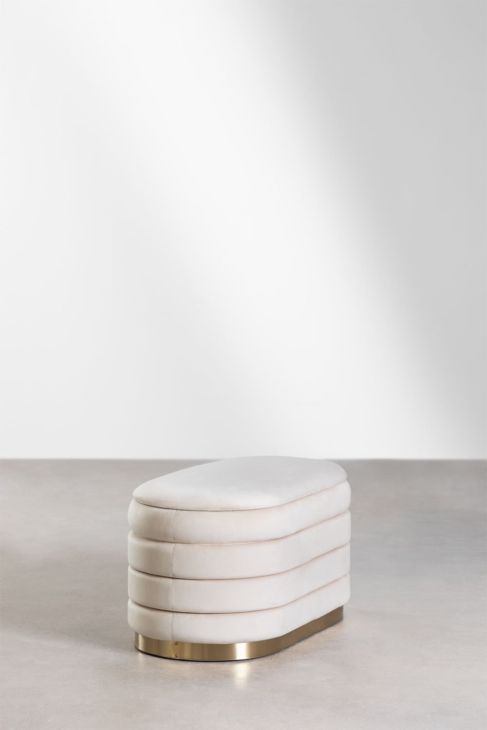 Sklum Banco Con Almacenaje En Terciopelo Bradford