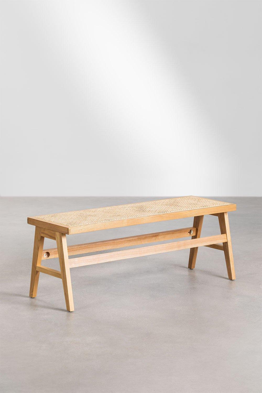 Sklum Banco En Madera De Fresno Y Ratán Lali