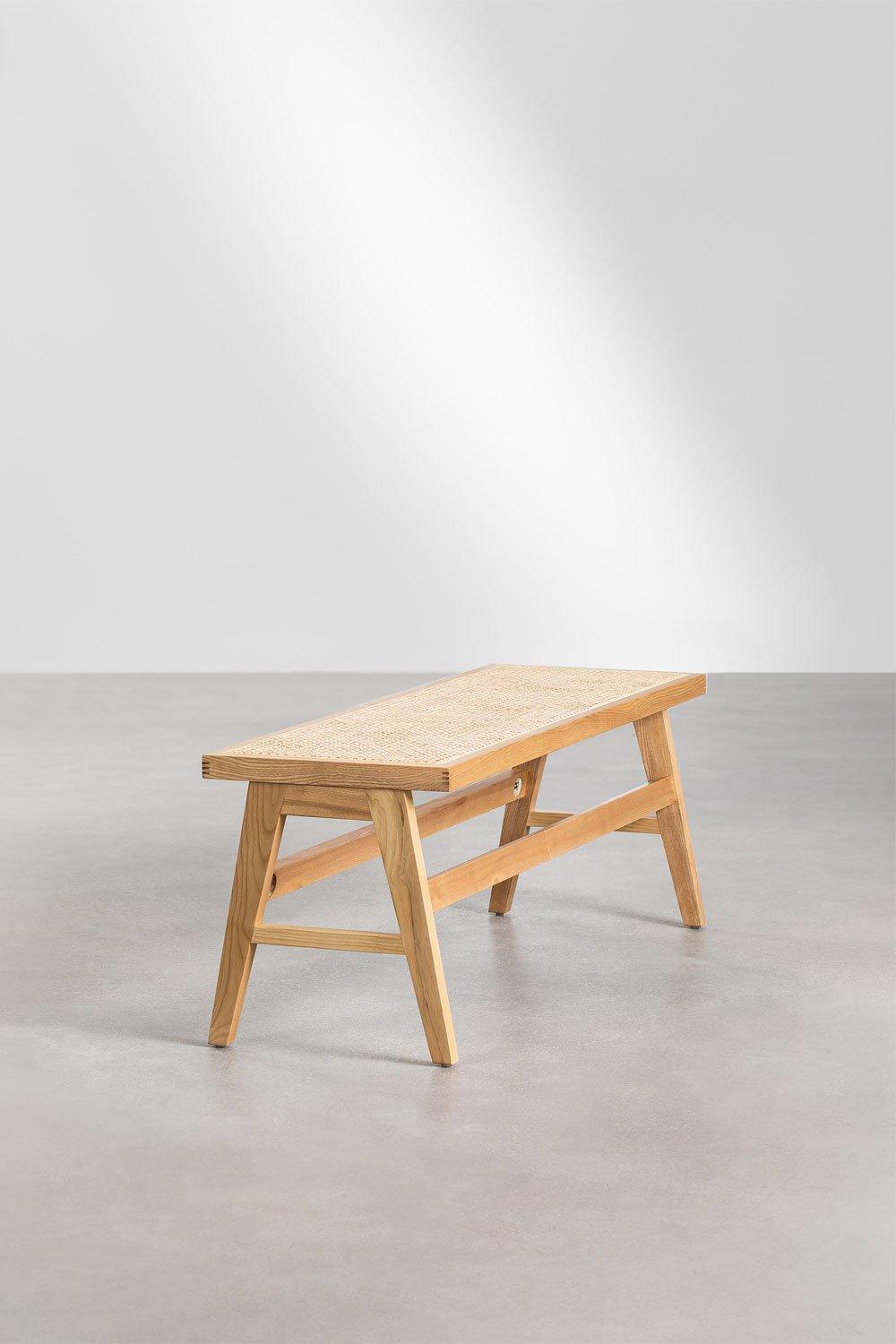 Sklum Banco En Madera De Fresno Y Ratán Lali