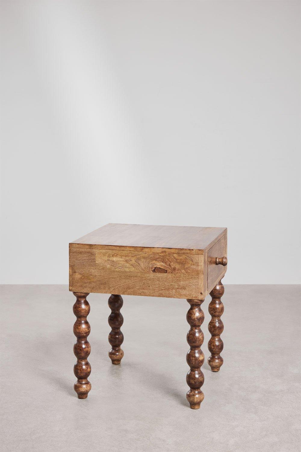 Sklum Bedside Table 45x50 Cm In Mango Wood Tessaia