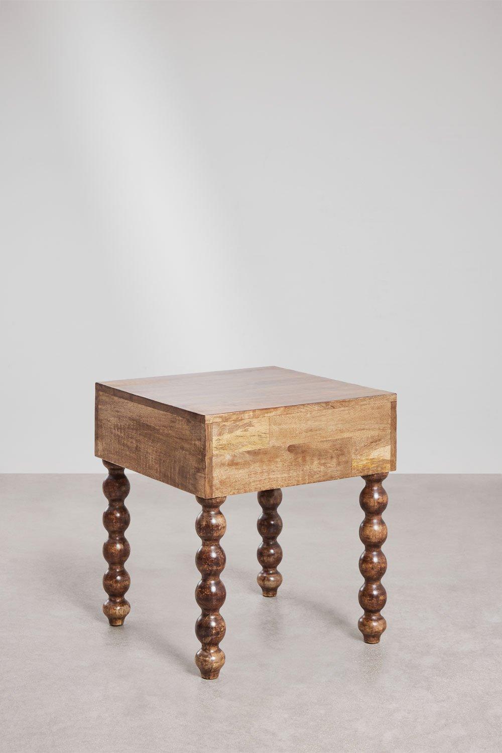 Sklum Bedside Table 45x50 Cm In Mango Wood Tessaia