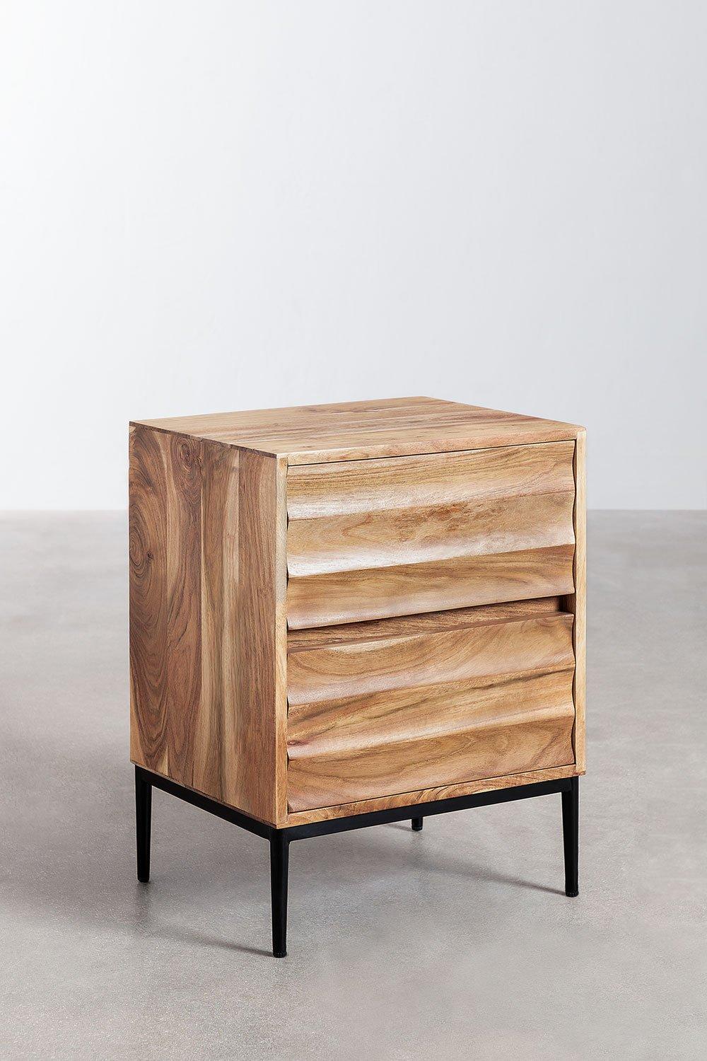 Sklum Bedside Table In Acacia Wood Petter