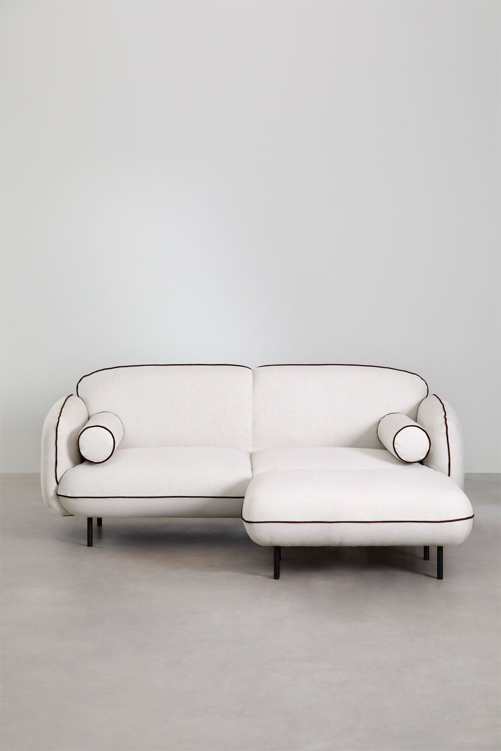 Sklum Canapé 3 Places Avec Pouf Biel