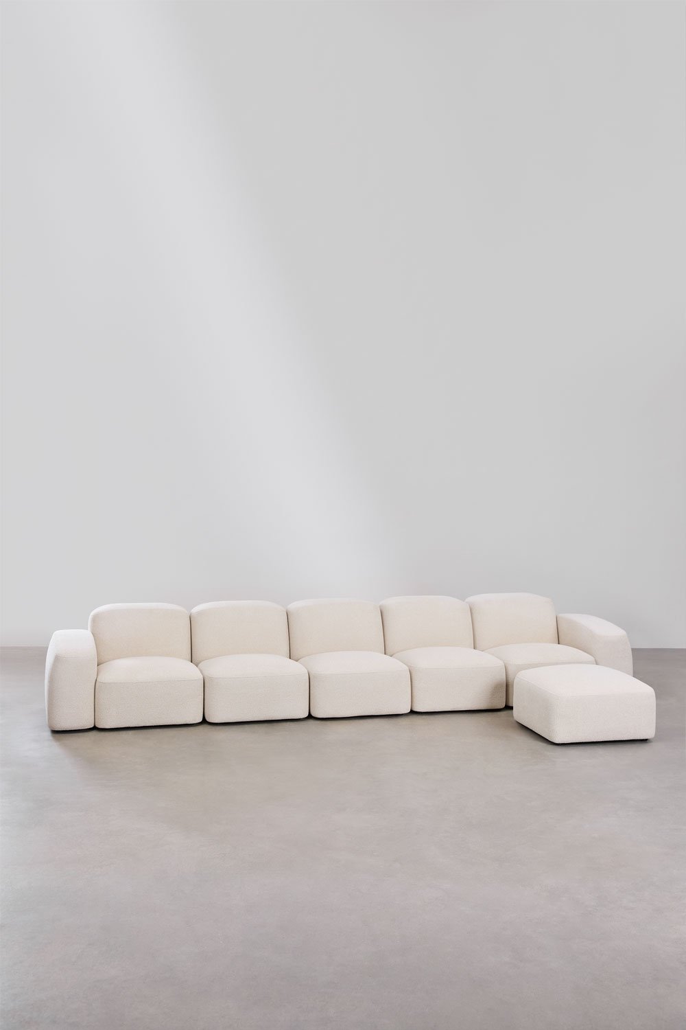 Sklum Canapé Modulable 5 Pièces Et Pouf Bastian