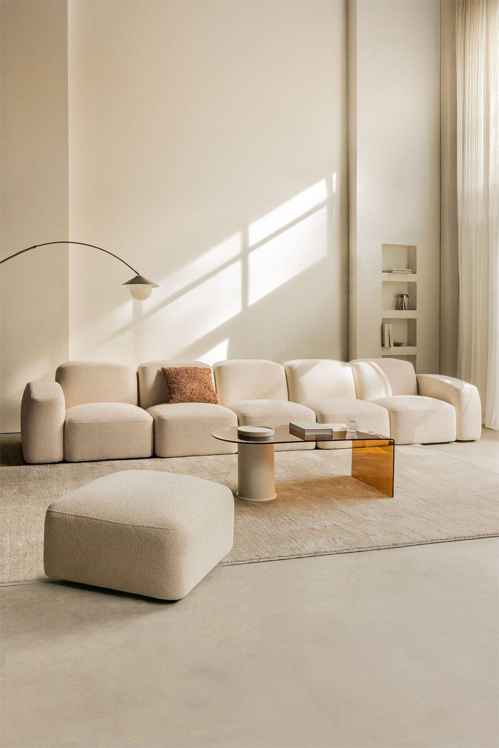 sklum Canapé modulable 5 pièces et pouf Bastian