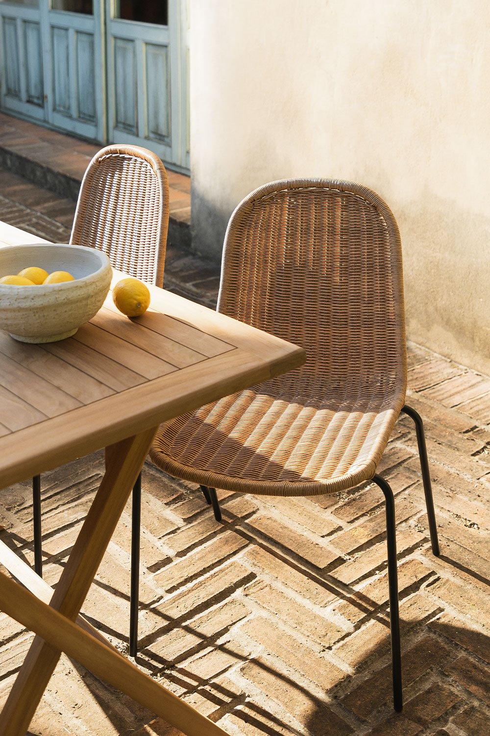 sklum Chaise de jardin empilable en osier Reiven
