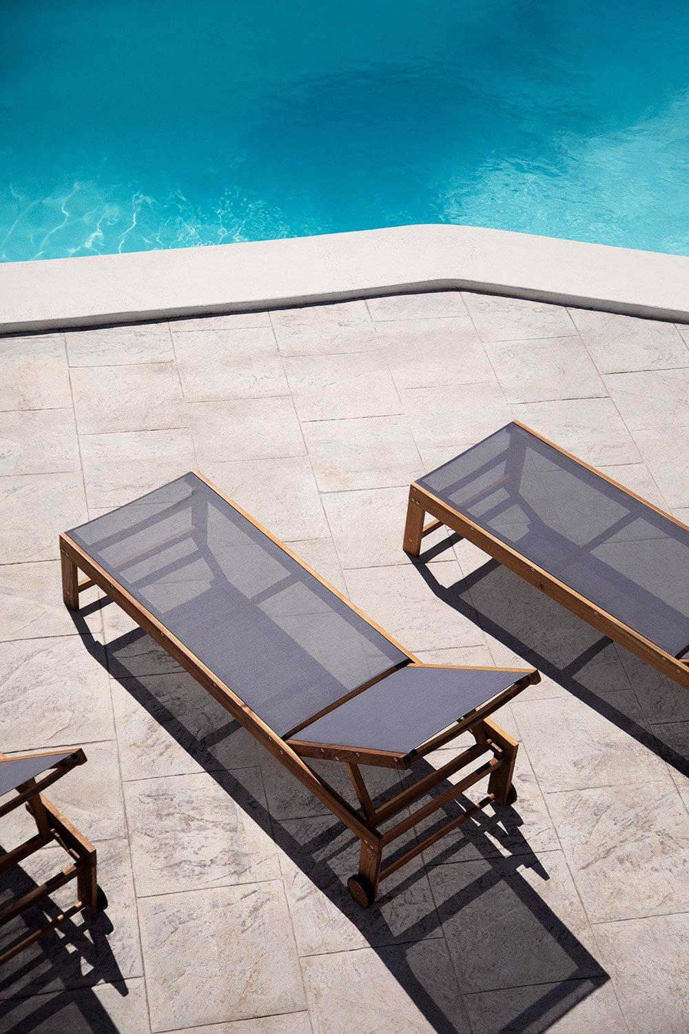 sklum Chaise longue inclinable en bois Valerys