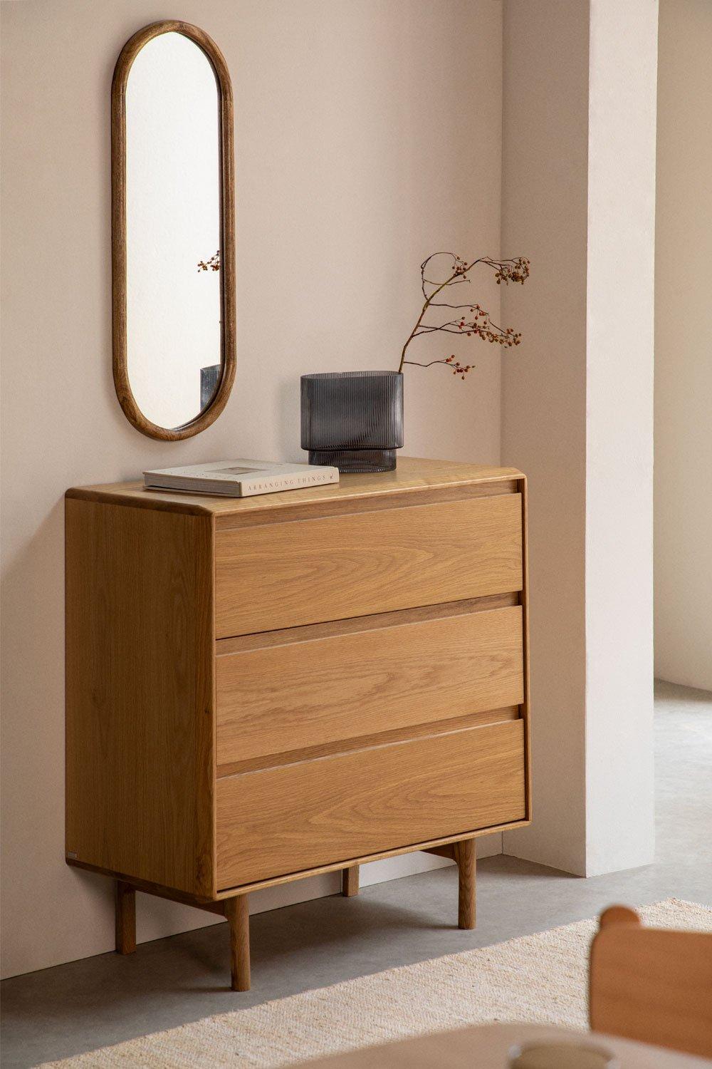 sklum Commode 3 tiroirs en chêne Treveris