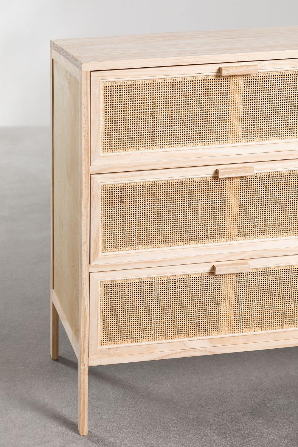 Sklum Comò In Rattan E Legno Reyna