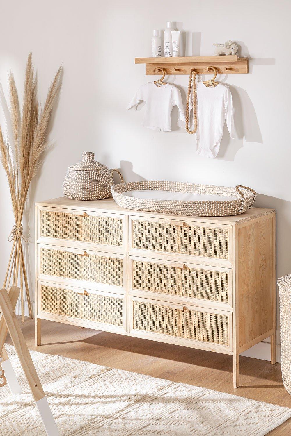 sklum Cómoda en Ratán y Madera Reyna Natural Kids
