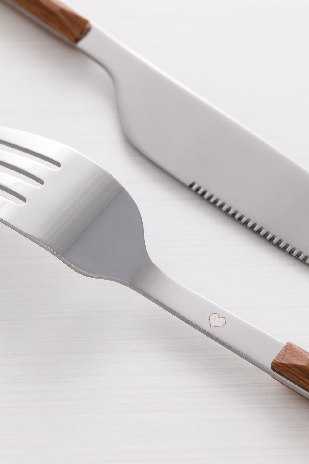 Sklum Cubertería Efecto Madera Priya 16 Piezas