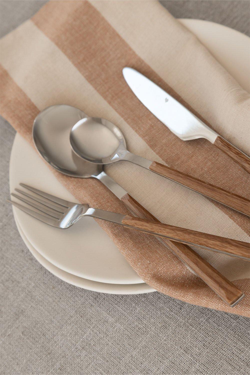 sklum Cubertería Efecto Madera Priya 16 piezas