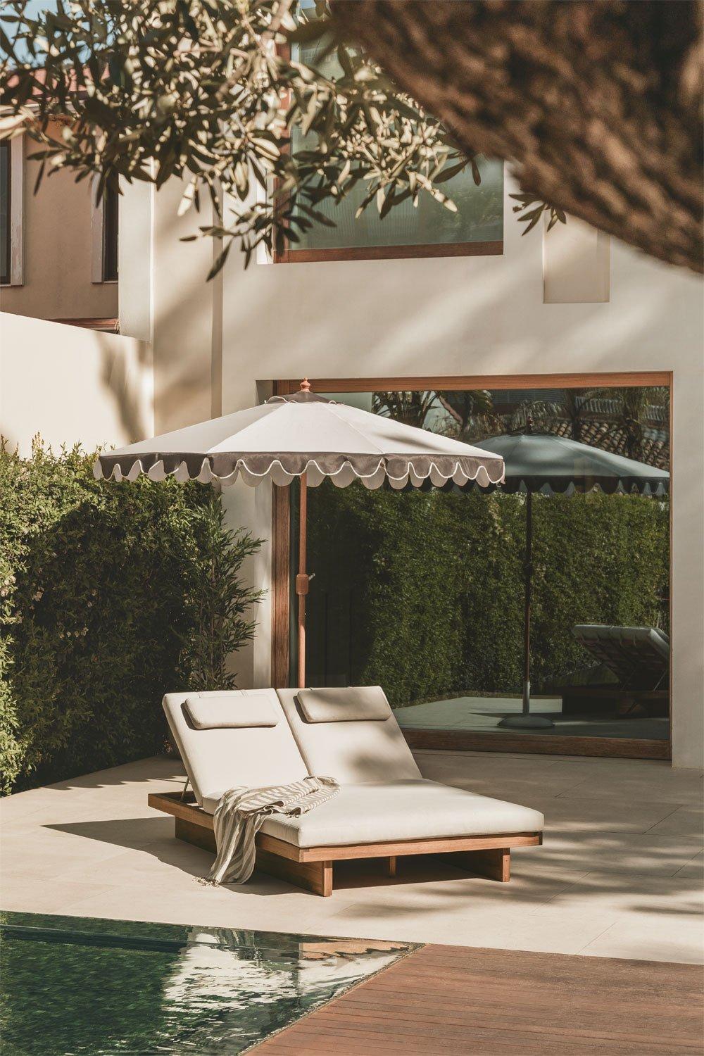 sklum Dailin Acacia Wood Double Lounger Reclinável