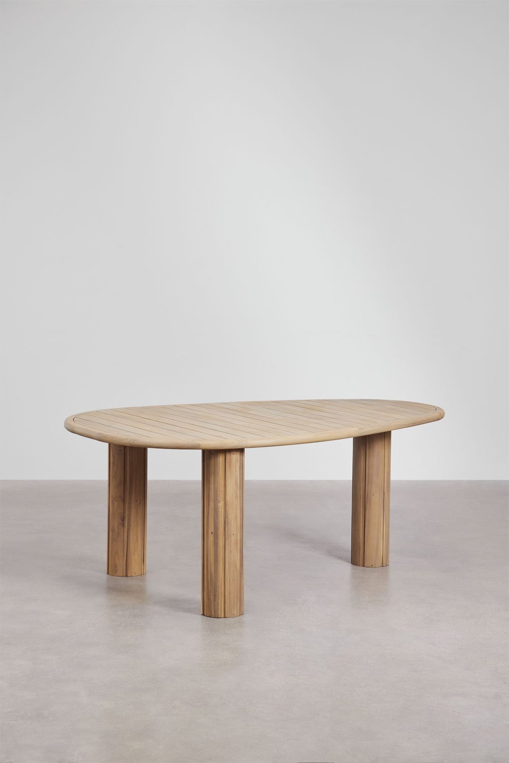 Sklum Danara Oval Garden Table In Acacia Wood
